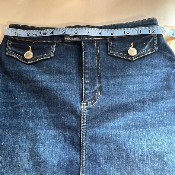 NWT Classic Mini Denim Skirt Copper Key Casual XS Stretch Jean Blue Basic - Picture 8 of 11